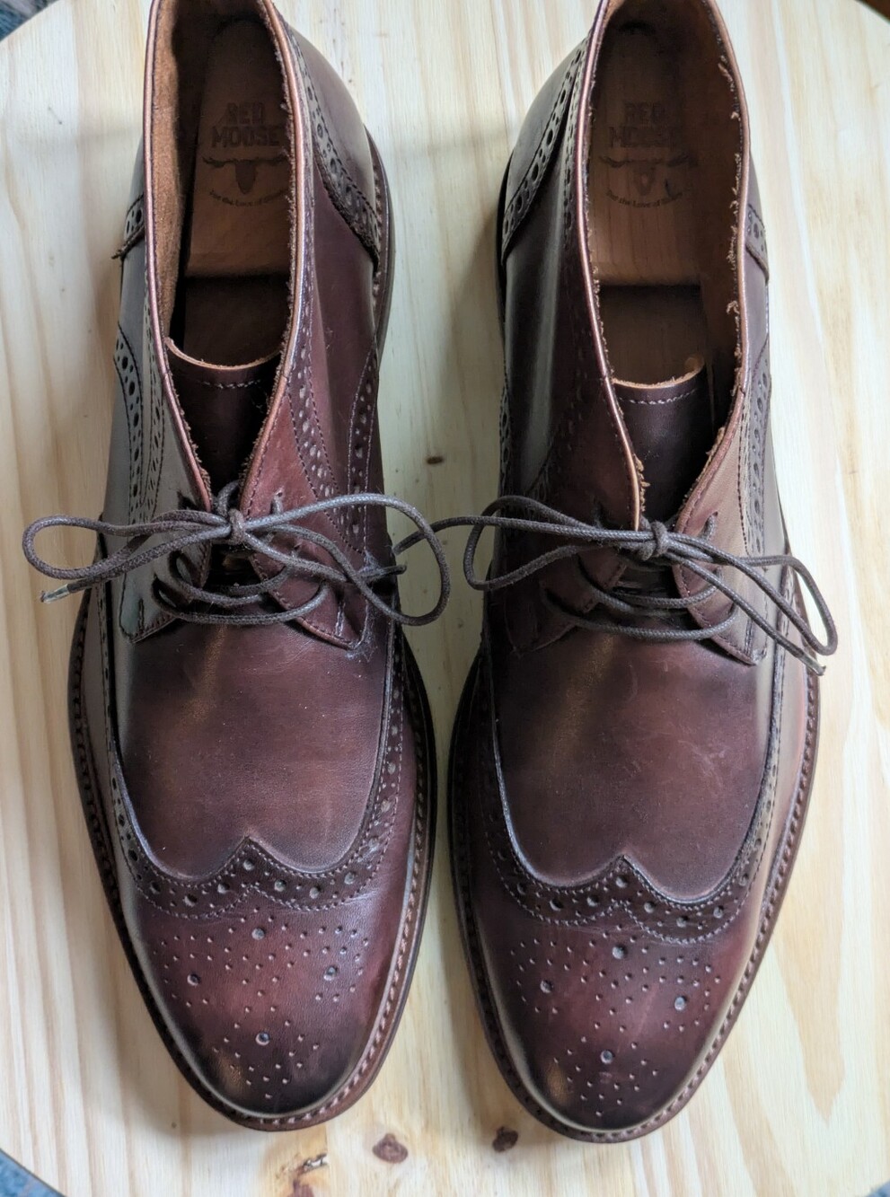 Blake Mckay Wingtip Brogue Chukkas Size 10 Men's Dark Brown Leather NEVER WORN - Picture 2 of 11